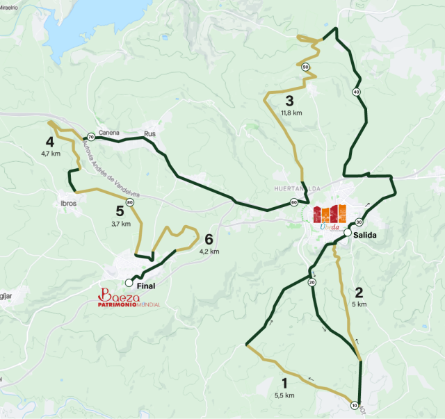 Mapa de la Gran Fondo Jaén Paraíso Interior 2023