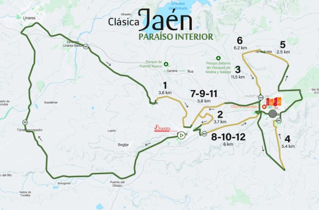 Mapa de la Clásica Jaén Paraíso Interior 2024