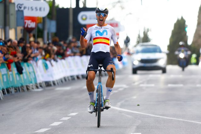 Oier Lazkano (Movistar Team), ganador de la Clásica Jaén Paraíso Interior 2024. Foto de Sprint Cycling Agency