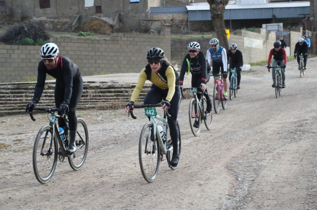 Participantes de la Gran Fondo Jaén Paraíso Interior ruedan por un Camino de Olivos