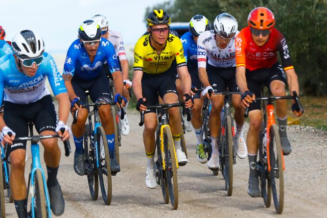 Sepp Kuss (Visma | Lease a Bike), en un Camino de Olivos de la pasada Clásica Jaén Paraíso Interior.
Foto de Sprint Cycling Agency