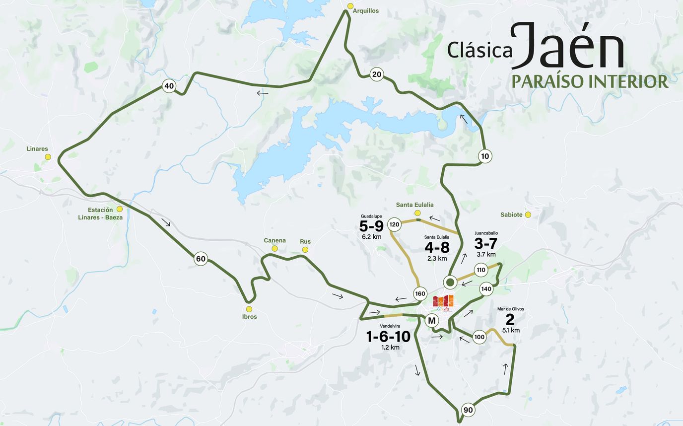 Mapa de la Clásica Jaén Paraíso Interior 2025