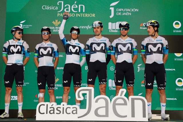 Movistar Team, en la presentación de la Clásica Jaén Paraíso Interior 2025.  Foto de Sprint Cycling